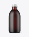 Frosted Dark Amber Glass Bottle Mockup