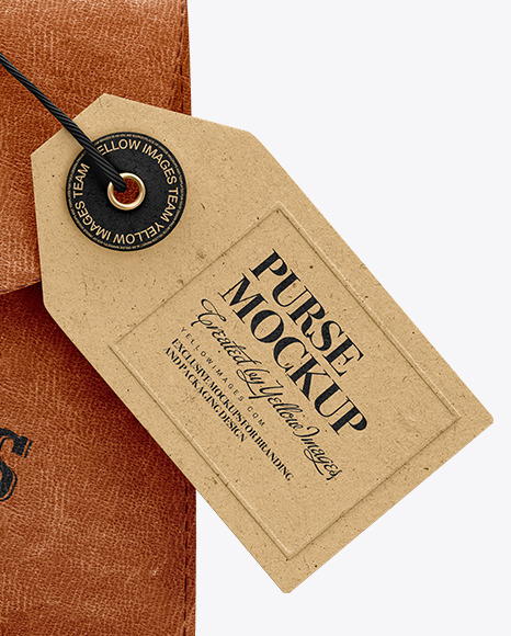 Leather Purse w/ Label Mockup