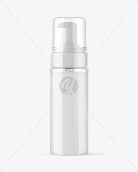 Clear Cosmetic Bottle with Pump Mockup