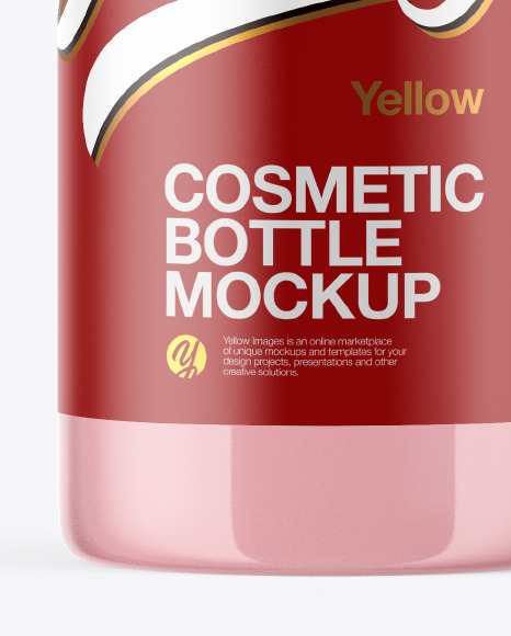 Clear Cosmetic Bottle with Pump Mockup