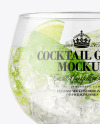 Gin &amp; Tonic Cocktail Glass Mockup