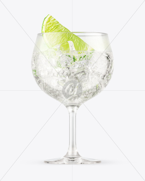 Gin &amp; Tonic Cocktail Glass Mockup