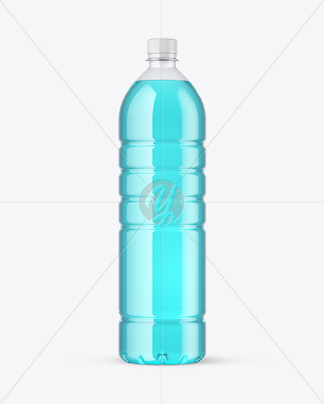 Clear PET Bottle with Drink Mockup