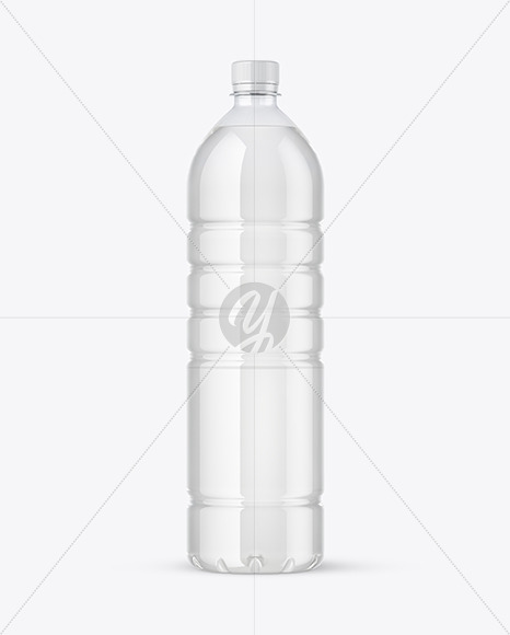 Clear PET Bottle with Water Mockup