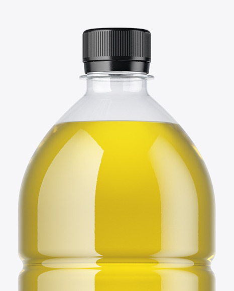 Clear Plastic Bottle with Oil Mockup