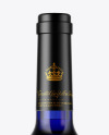 Blue Glass Wine Bottle Mockup