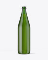 Green Glass Beer Bottle Mockup