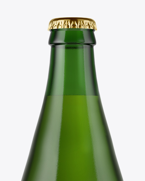 Green Glass Beer Bottle Mockup