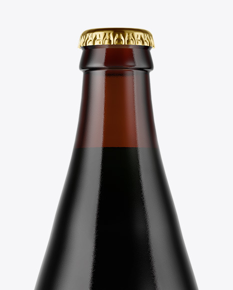 Amber Glass Dark Beer Bottle Mockup