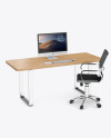 Desk with IMac Mockup