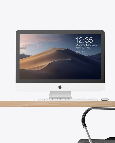 Desk with IMac Mockup