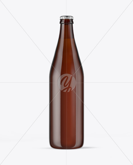 Amber Glass Beer Bottle Mockup