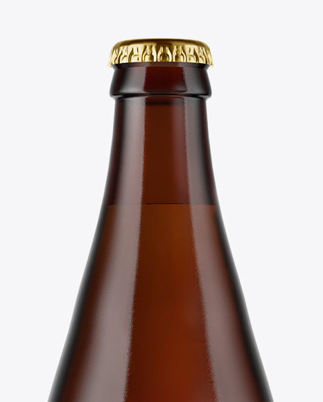 Amber Glass Beer Bottle Mockup