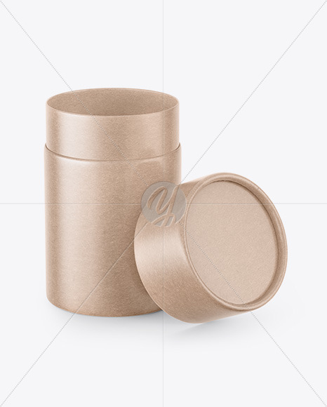 Opened Kraft Paper Tube Mockup