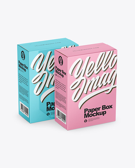 Two Paper Boxes Mockup - Two+Paper+Boxes+PSD+Mockup