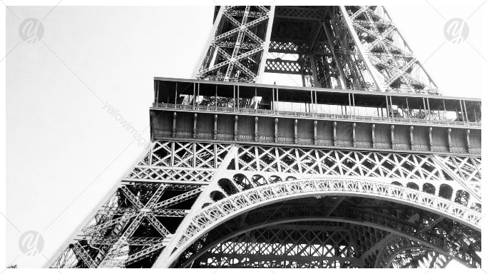 Black and White Eiffel Tower