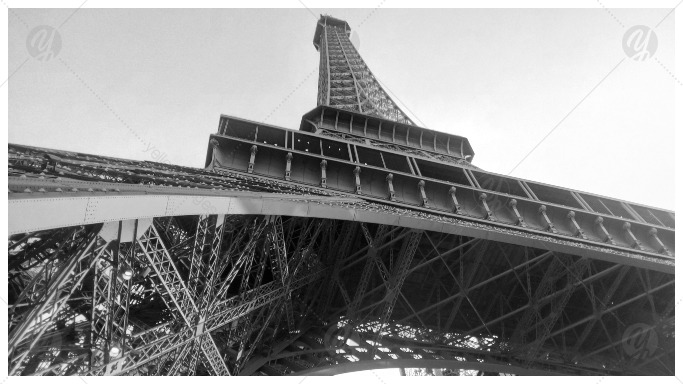 Black and White Eiffel Tower