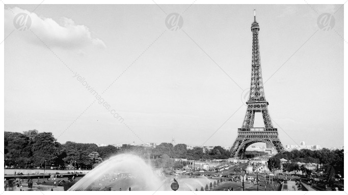 Black and White Eiffel Tower