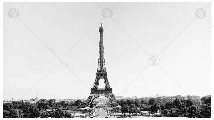 Black and White Eiffel Tower