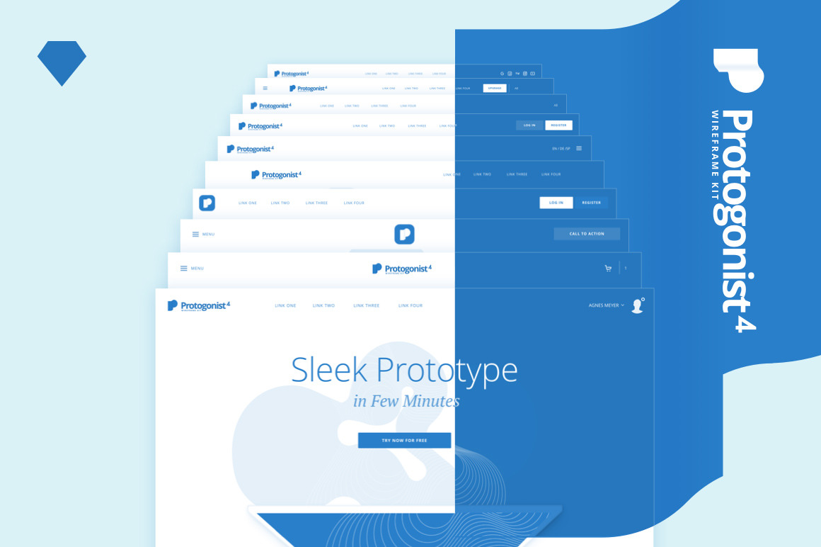 Protogonist 4 Wireframe Kit