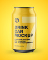 Metallic Drink Can w/ Glossy Finish Mockup