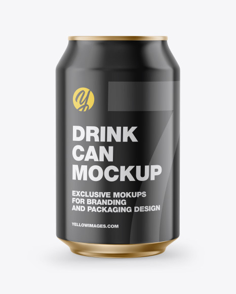 Metallic Drink Can w/ Glossy Finish Mockup