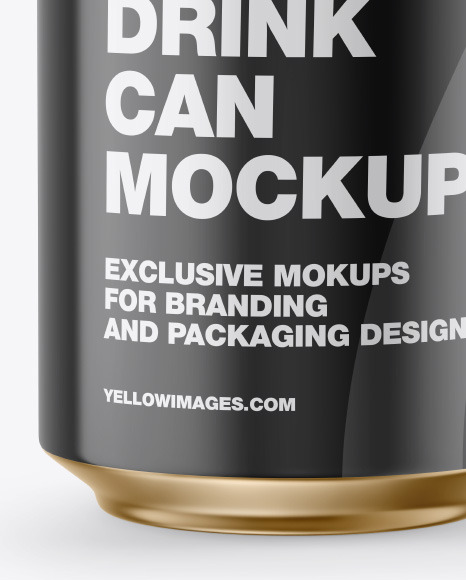 Metallic Drink Can w/ Glossy Finish Mockup