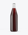 Clear Glass Bottle with Red Ale Mockup