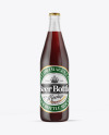 Clear Glass Bottle with Red Ale Mockup