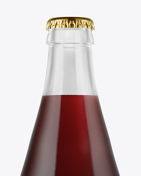 Clear Glass Bottle with Red Ale Mockup