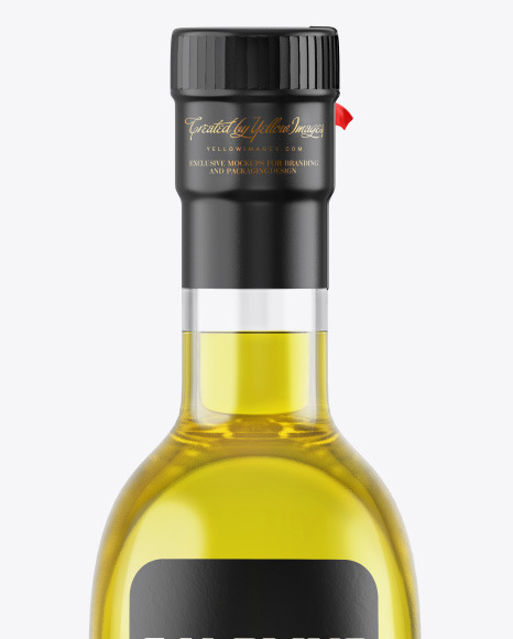 Clear Glass Olive Oil Bottle Mockup