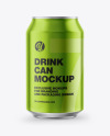 Glossy Metallic Drink Can Mockup