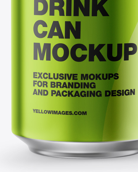 Glossy Metallic Drink Can Mockup