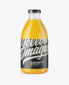 Clear Glass Bottle With Orange Juice Mockup