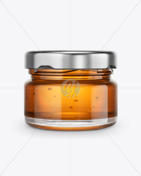 Glass Jar with Pure Honey Mockup