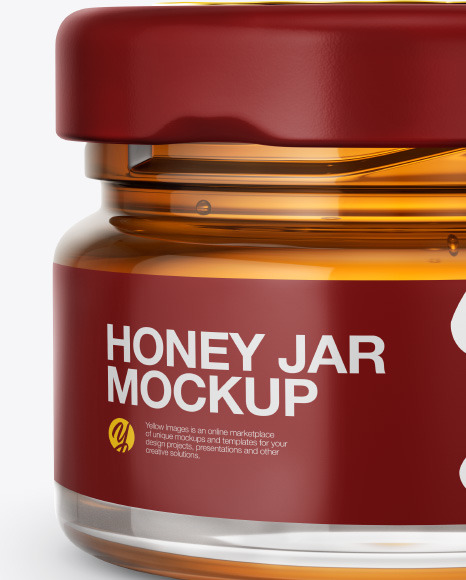 Glass Jar with Pure Honey Mockup