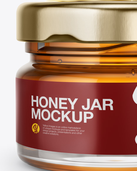 Glass Jar with Pure Honey Mockup