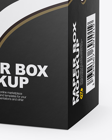 Paper Box Mockup - Half Side View