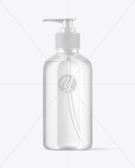 Clear Cosmetic Bottle with Pump Mockup