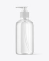 Clear Cosmetic Bottle with Pump Mockup