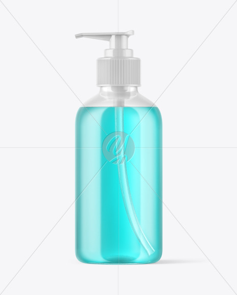 Clear Cosmetic Bottle with Pump Mockup