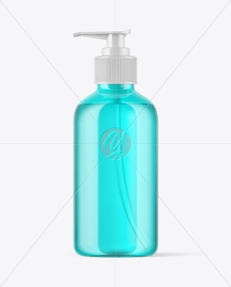 Plastic Cosmetic Bottle with Pump Mockup