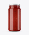 Glass Jar with Salsa Sauce Mockup