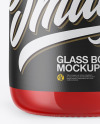 Clear Glass Bottle With Tomato Juice Mockup