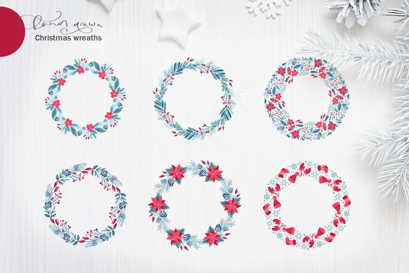 Christmas floral holiday elements Christmas floral holiday elements