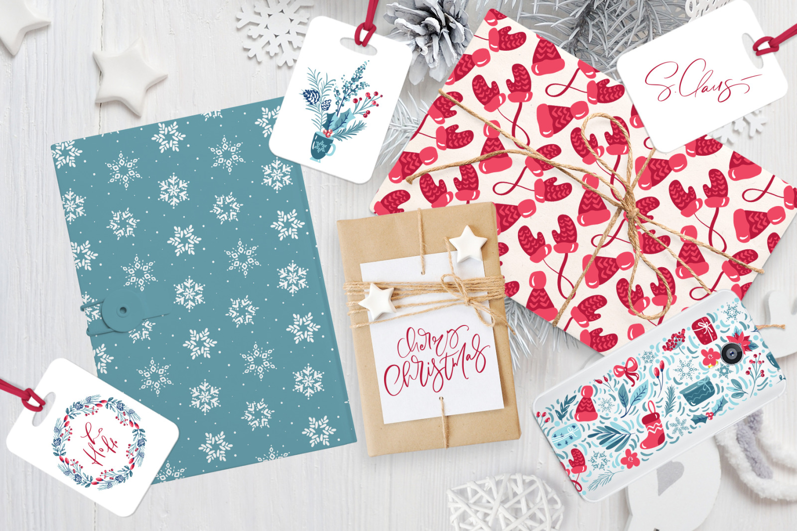 Christmas floral holiday elements Christmas floral holiday elements