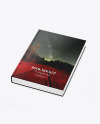 Book w/ Glossy Cover Mockup - Half Side View (High Angle Shot)