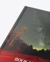 Book w/ Glossy Cover Mockup - Half Side View (High Angle Shot)