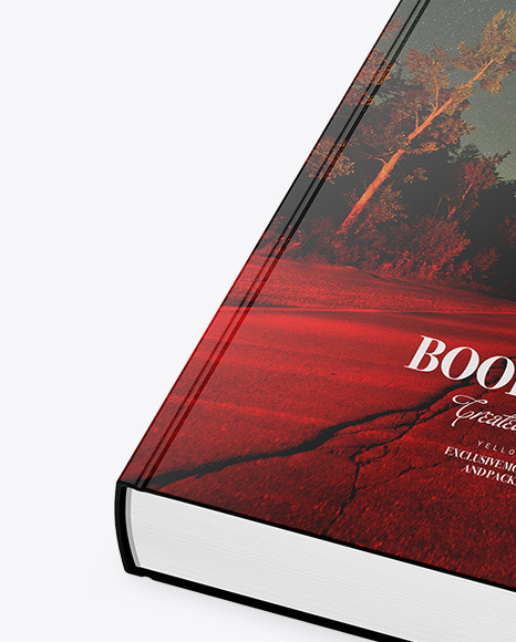 Book w/ Glossy Cover Mockup - Half Side View (High Angle Shot)