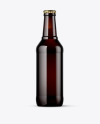 330ml Dark Amber Beer Bottle Mockup